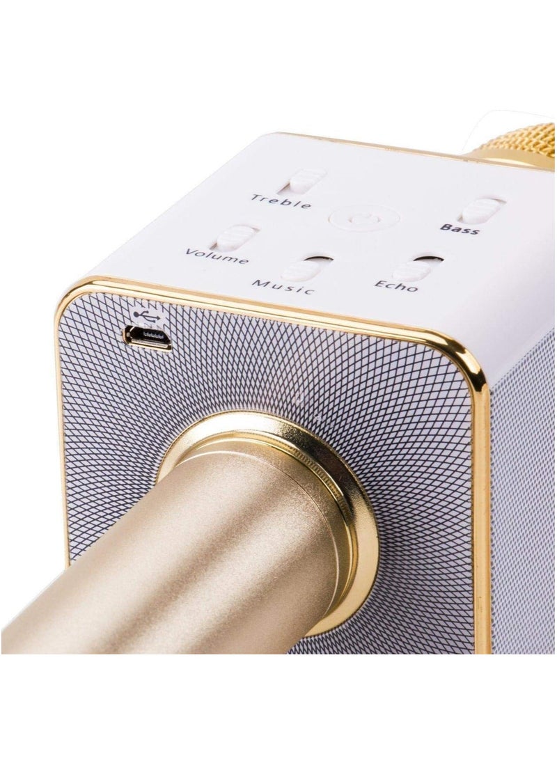 Generic - Portable Wireless Karaoke Microphone Gold , Mini Handheld Cellphone Karaoke Player Built-in Bluetooth Speaker, Karaoke MIC Machine for Home - Image 1