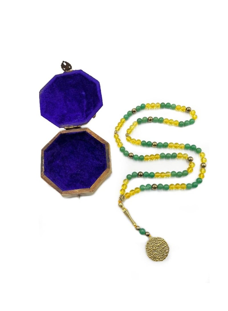 REBUY REBUY Islamic Prayer Beads Tasbih Natural Citrine Aventurine Stone Tasbih 99 Beads Stone Misbaha Tasbeeh  - Image 4