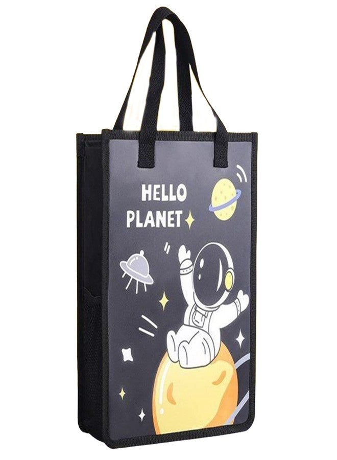 OANGO Cotton Canvas Shopping Bags Medium Size for Grocery Fruits Vegetable With 2 Side pocket Reinforced Handles jhola Bag - Kitchen Grocery (Size:35.5cm x 11cm x 27cm) Random color (Side Pocket) - Image 1