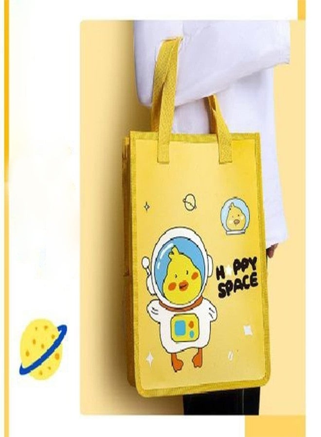 OANGO Cotton Canvas Shopping Bags Medium Size for Grocery Fruits Vegetable With 2 Side pocket Reinforced Handles jhola Bag - Kitchen Grocery (Size:35.5cm x 11cm x 27cm) Random color (Side Pocket) - Image 2