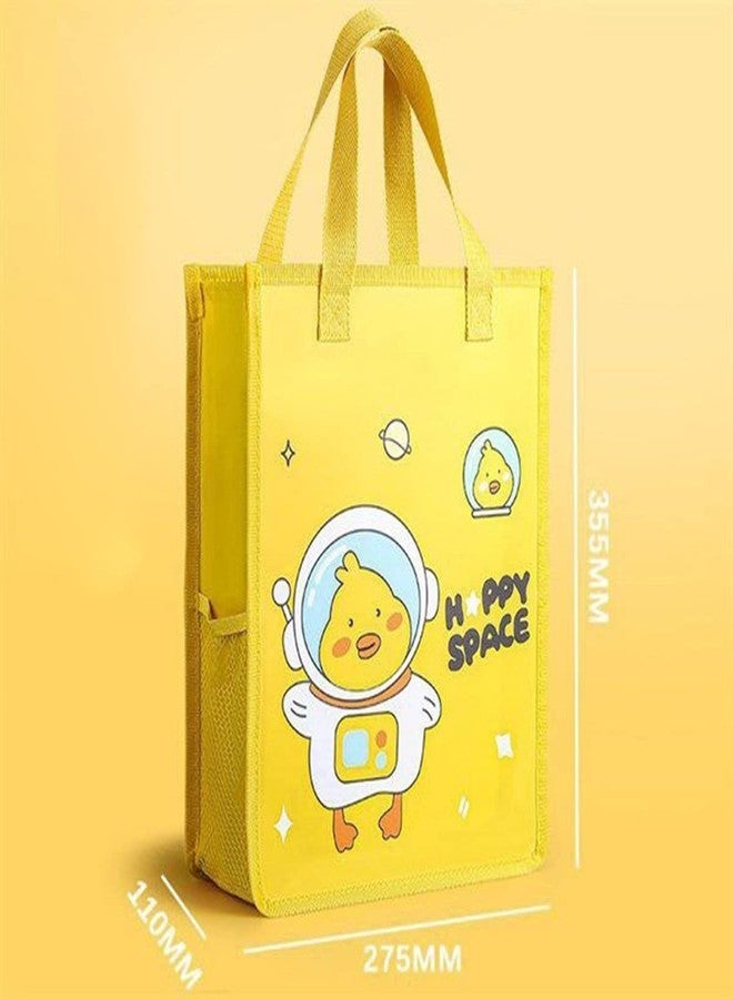 OANGO Cotton Canvas Shopping Bags Medium Size for Grocery Fruits Vegetable With 2 Side pocket Reinforced Handles jhola Bag - Kitchen Grocery (Size:35.5cm x 11cm x 27cm) Random color (Side Pocket) - Image 5