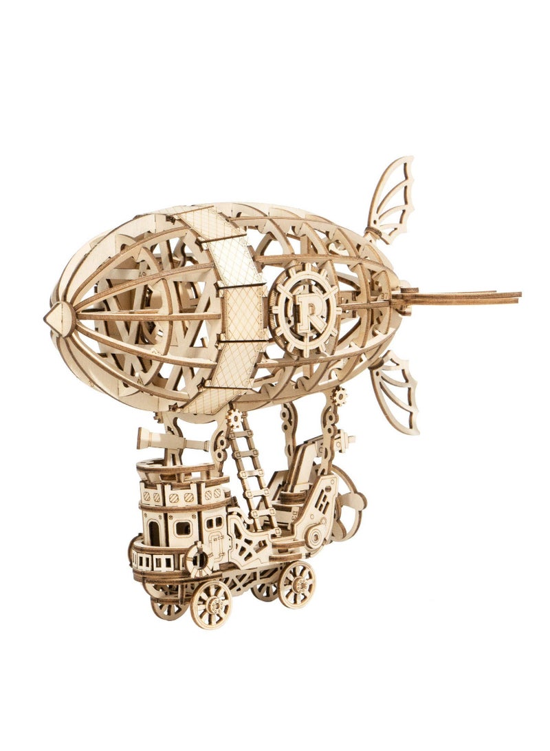 SYOSI 3D Wooden Puzzle Airship for Kids, Model Adults Building Kit, Educational Brain Teaser to Build, Kids Ages 8-10 (Airship/7.1in*5in*6.5in)  - Image 4