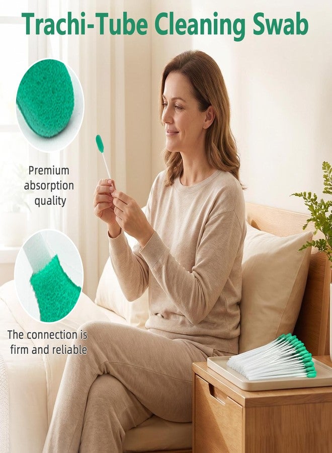 EHUSPU Trache-Tube Cleaning Swab,Tracheostomy (Green 1 Pack of 100 Pcs, XL - Image 3