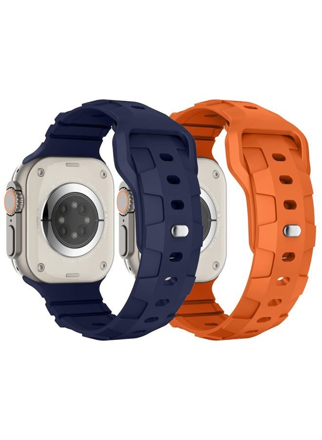 Suitisbest Sport Bands Compatible with Apple Watch Ultra 2 Band/Apple Watch Ultra Band 49mm 45mm 44mm 42mm for Men Women, Waterproof Silicone Wristbands Replacement Strap for iWatch Series 9 8 7 6 5 SE Ultra - Image 1