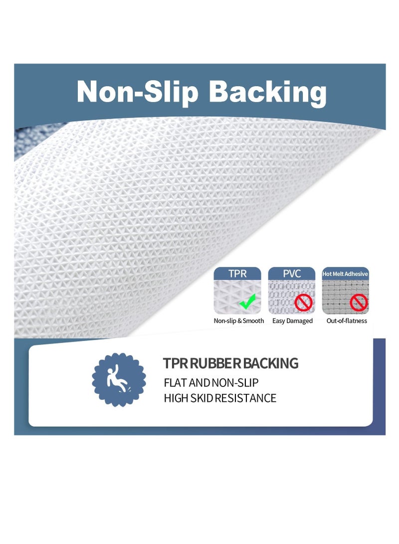 TYCOM سجاد الحمام حصيرة 40x60 سم غير قابلة للانزلاق ناعمة فخمة من الألياف الدقيقة سجادة دش قابلة للغسل في الغسالة سريعة الجفاف حصائر استحمام فائقة للحمام والدش زرقاء. - Image 4