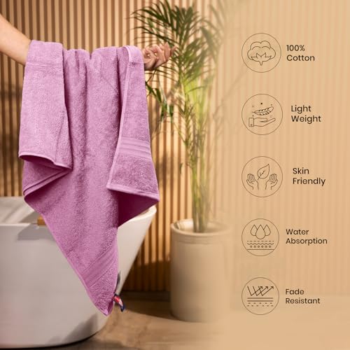 Sassoon Kama 100% Cotton Large Bath Towel in 450 GSM- Grape - Image 4