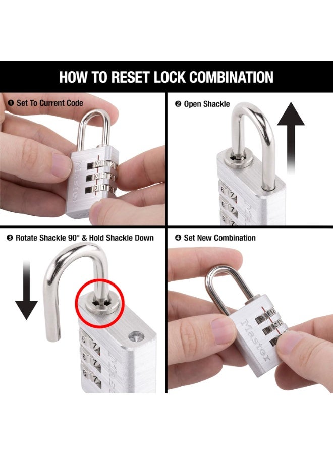 Master Lock Master Lock 630D Set Your Own Combination Lock, Aluminum, 1-3/16 in. Wide  - Image 4