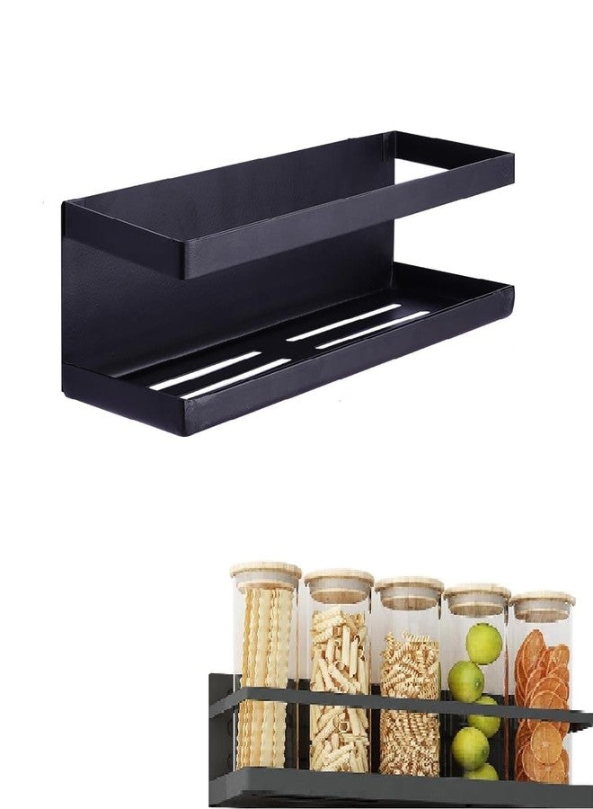HONGID Floating Shelves Wall Mounted, Black Metal, Storage Organizer, Kitchen Pantry Spice Rack - Image 3