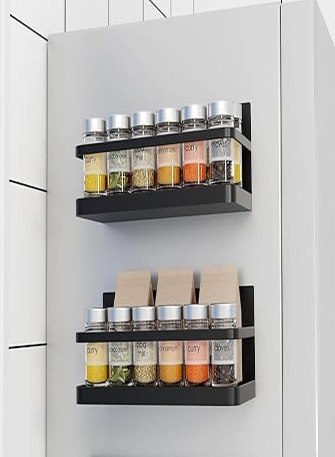 HONGID Floating Shelves Wall Mounted, Black Metal, Storage Organizer, Kitchen Pantry Spice Rack - Image 2