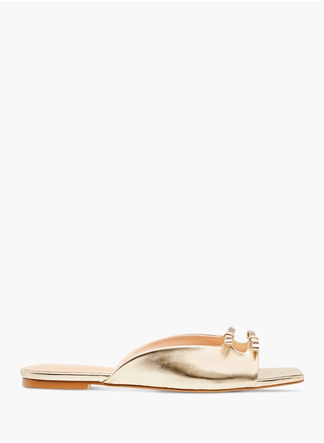 Celeste Womens Solid Slip-On Slide Sandals  - Image 3