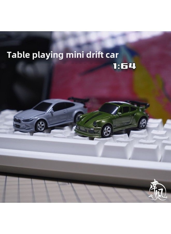 1:64 Four-wheel Drive Drift Remote Control Car RC Desktop Mini Remote Control Racing Adjustable Speed Net Red Pocket Car Product-Color:[english Color Box] Olive Green 993-Scale:1：64  - Image 2