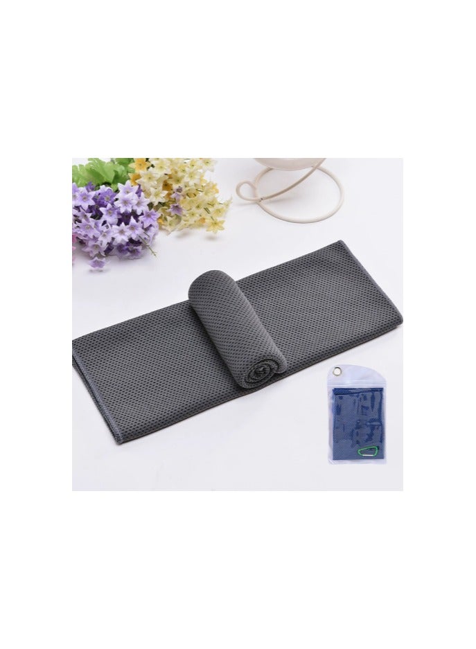 Generic Cooling Towel, Ice Sensitive Sweat Towel, Sports Quick Drying Ultra-Fine Fiber Cloth, Soft And Breathable Cooling Towel 30 * 100cm Gray  - Image 1