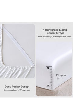 Generic Silky Bedding Set 4-Piece King White  - Image 4