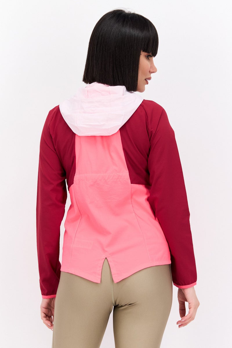 Brooks جاكيتات تدريب بأكمام طويلة للنساء، مارون - Image 3