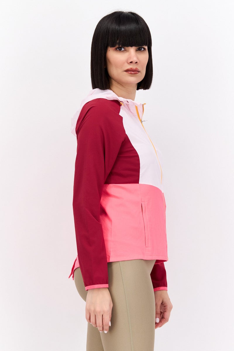 Brooks جاكيتات تدريب بأكمام طويلة للنساء، مارون - Image 4