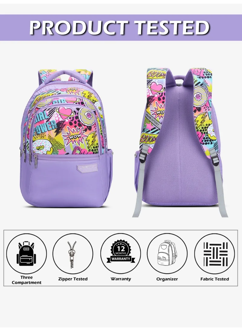 Lavie  Sport 30L Power Backpack | 17Inch | (Purple)  | Best Price UAE