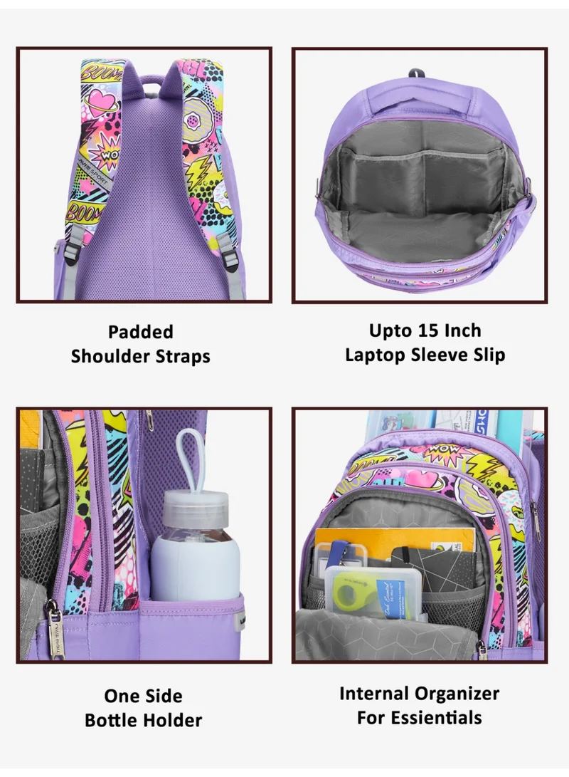 Lavie  Sport 30L Power Backpack | 17Inch | (Purple)  | Best Price UAE