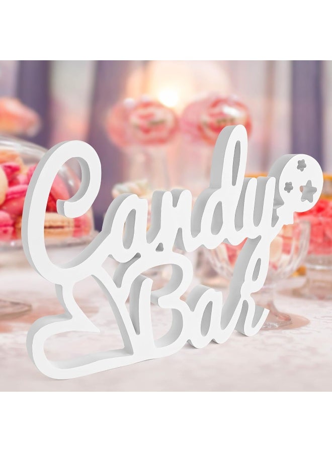 TPGP Candy Bar Decorative Wood White Decorative Lettering - Image 1