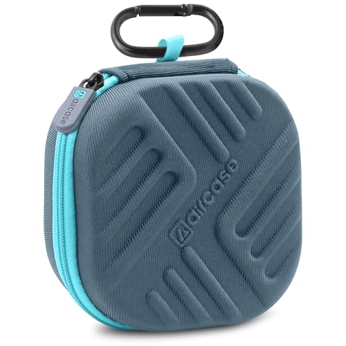 AirCase Earphone Carrying Case Cover with Shockproof EVA Hardshell & Soft Lining | Travel Organizer Pouch with Carabiner, Mesh Pocket, Zipper Closure for Earbuds, USB Drives, SD Cards, Cables (Grey) - Image 1