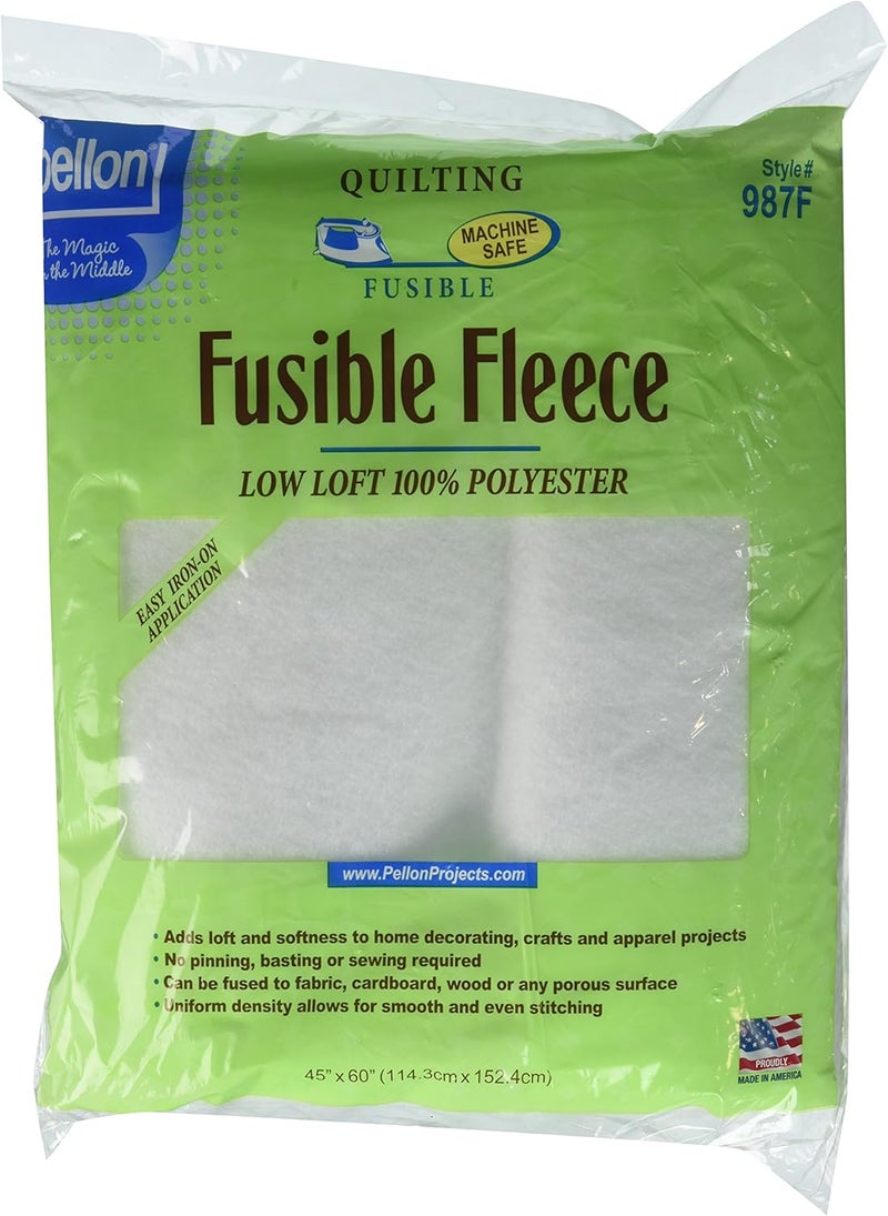 Pellon Fusible Fleece - Low Loft 100% Polyester, 45" x 60"