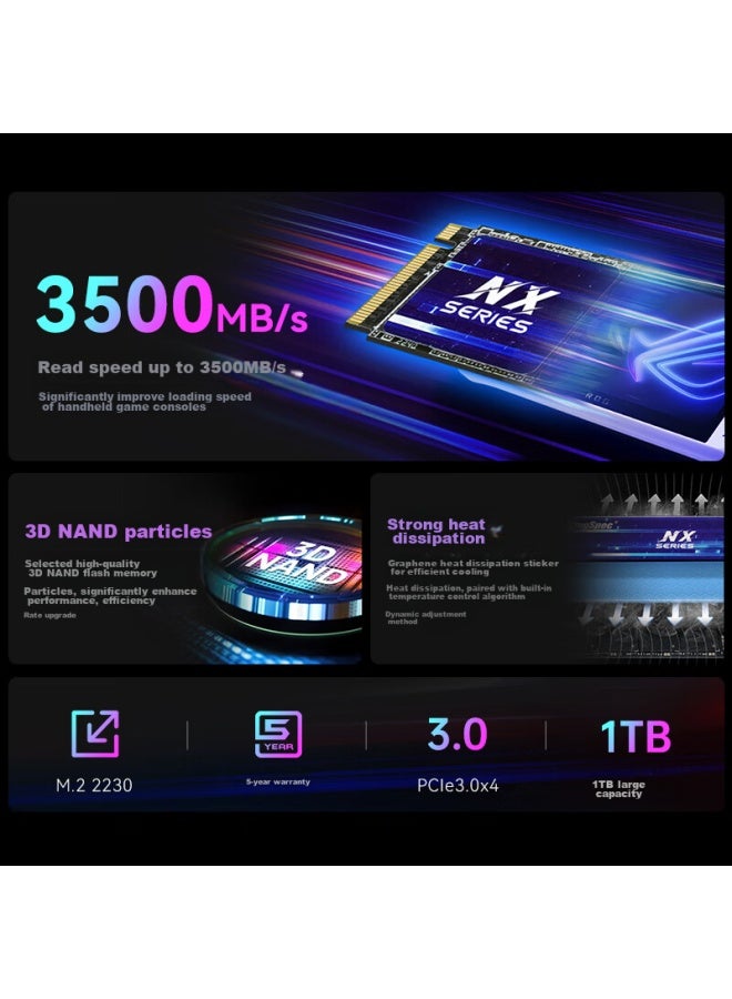 Kingspec 1tb Ssd Nvme 2230 M.2 Interface, Pcie 3.0, Read Speed 3500mb/s, Compatible With Steam Deck Handheld - Image 1