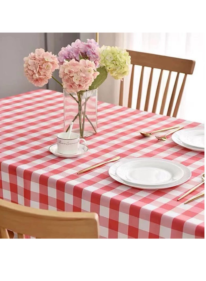 Rectangle Waterproof Vinyl Tablecloth, 100 Oil Proof Spill Proof Dining Table Cover, Wipe Clean Pvc Table Cloth for Summer Indoor and Outdoor Picnic, 140, 180cm 55, 71in  - Image 3