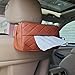JFOMOYGI Car Tissue Holder for 120 Standard TissueLeather PU Tissues Box Cover for Car BackseatExtra Large Rectangle Napkin Holder Soft RectangularFits for Kleenex tissuesfor Storage Organization Brown - Image 2