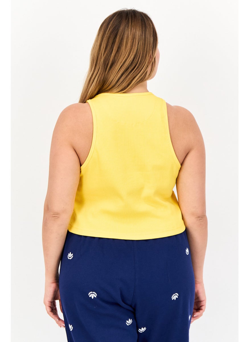 Adidas - Women Tight Fit Sleeveless Outdoor Crop Tank Top, Bright Yellow - Image 1