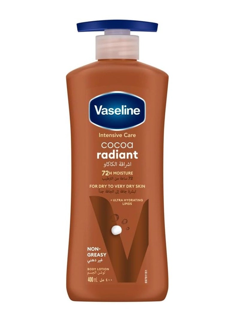 Vaseline - Vaseline Body Lotion Cocoa Radiant With Cocoa Butter Non Greasy Formula, Restores Glow To Dull, Dry Skin 400ml - Image 1