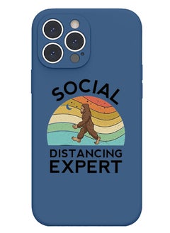 Protective Slim Fit Case Liquid Silicone Cover with Full Body Protection Anti-Scratch Shockproof Case For iPhone 14 Pro Max Blue  - Social Distancing expert copy