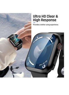 Generic Waterproof Case for Apple Watch Screen Protector 45mm Series 7 8 9, Tempered Glass Face Cover for iWatch Accessories 45 mm Black  - Image 2