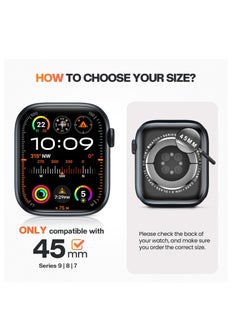 Generic Waterproof Case for Apple Watch Screen Protector 45mm Series 7 8 9, Tempered Glass Face Cover for iWatch Accessories 45 mm Black  - Image 4