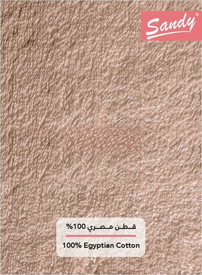 ساندي منشفة فاخرة للشعر والوجه واليد قطن 100% ساندي, صنعت في مصر, مثالية للاستخدام اليومي, سريعة الجفاف وعالية الامتصاص وشديدة النعومة 50 × 90 سم, بني - Image 5
