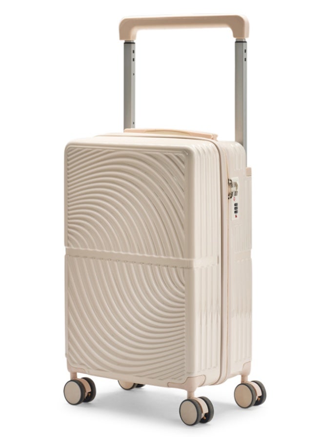 ليمرا شنطة سفر حديثة مصنوع من مادة بولي كربونات مخصصة لقمرة الطائرة مقاس 20 بوصة لون بيج - Image 1