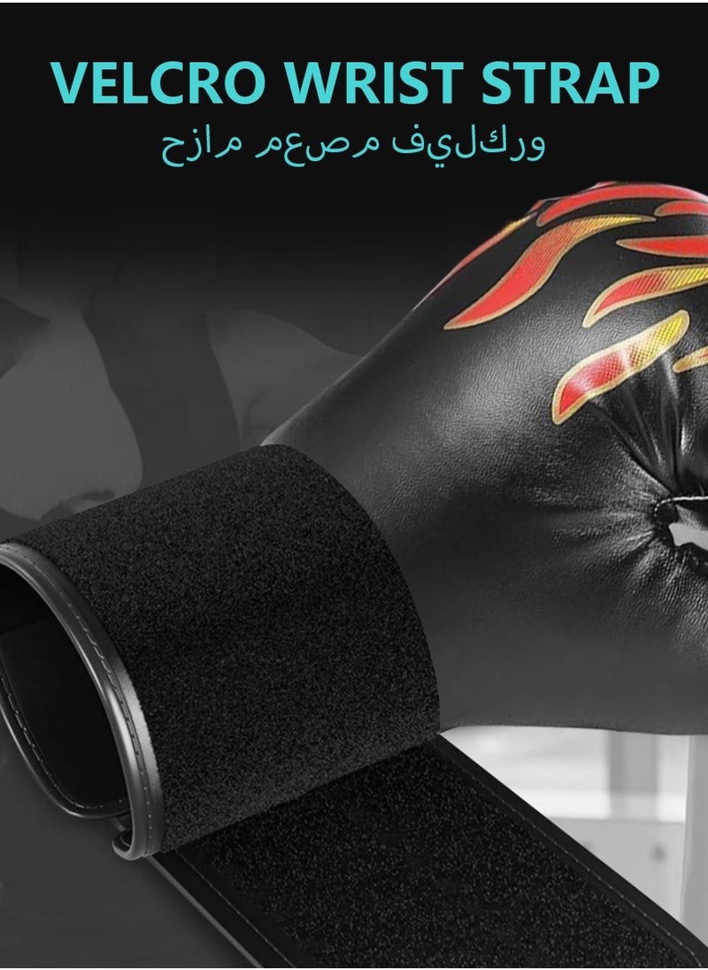 ديبتر قفازات الملاكمة - قفازات تدريب احترافية للملاكمة، قفازات ملاكمة للتدريب على الملاكمة والكيك بوكسينج والكاراتيه والمواي تاي وتدريبات فنون القتال المختلطة (10 أونصة، أسود)  - Image 4