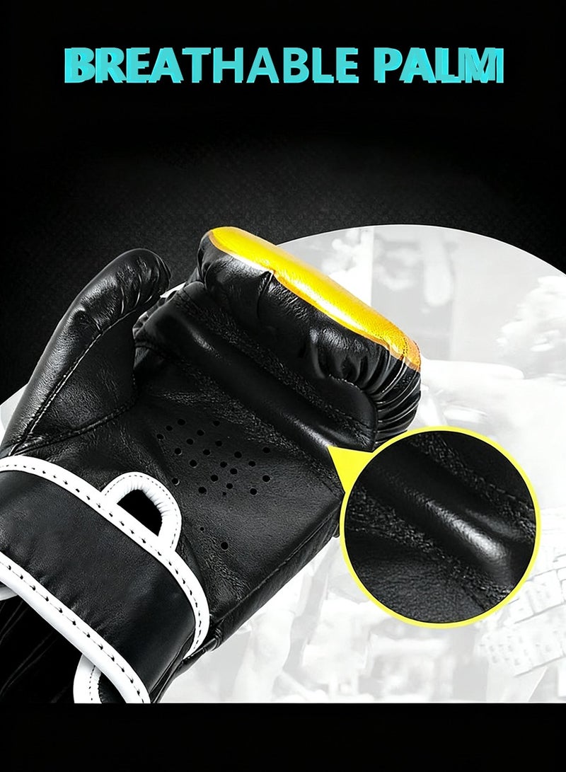 DPTER Boxing Gloves - Professional Training Sparring Gloves, 10 Oz Heavy Bag Punching Gloves ,  Boxing Gloves for Boxing, Kickboxing, Karate, Muay Thai, MMA Training (10oz, Black) - Image 3