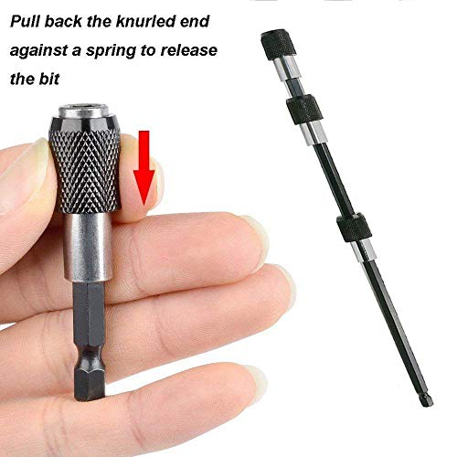 Eyech 3Pcs 1/4 Inch Hex Shank Magnetic Drill Bit Extension Quick Release Screwdriver Nut Drill Bit Holder Extension Kit Set for Impact Driver Bits -2/4/ 6 Inch Length - Image 4
