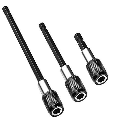 Eyech 3Pcs 1/4 Inch Hex Shank Magnetic Drill Bit Extension Quick Release Screwdriver Nut Drill Bit Holder Extension Kit Set for Impact Driver Bits -2/4/ 6 Inch Length - Image 1