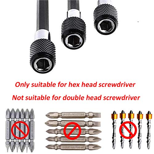 Eyech 3Pcs 1/4 Inch Hex Shank Magnetic Drill Bit Extension Quick Release Screwdriver Nut Drill Bit Holder Extension Kit Set for Impact Driver Bits -2/4/ 6 Inch Length - Image 5