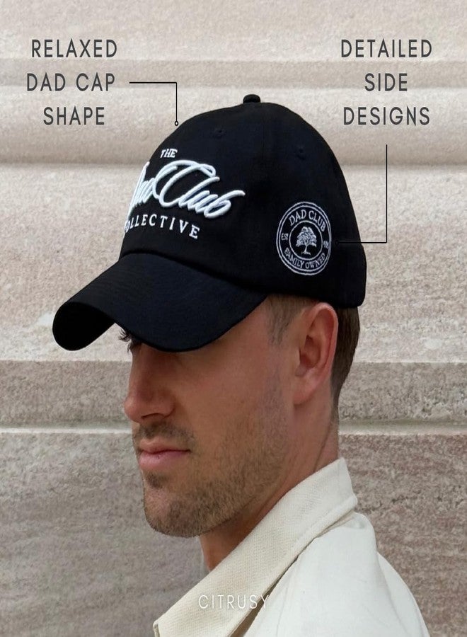 CITRUSY Trendy Mom & Dad Baseball Dad Caps | Men & Women Low Profile Hats | Cute Ladies Ponytail Vintage NY Ball Cap | Boy Mom Girl Dad Distressed Summer Hats | Cotton | Adjustable Strap (Dad Club | Black) - Image 5