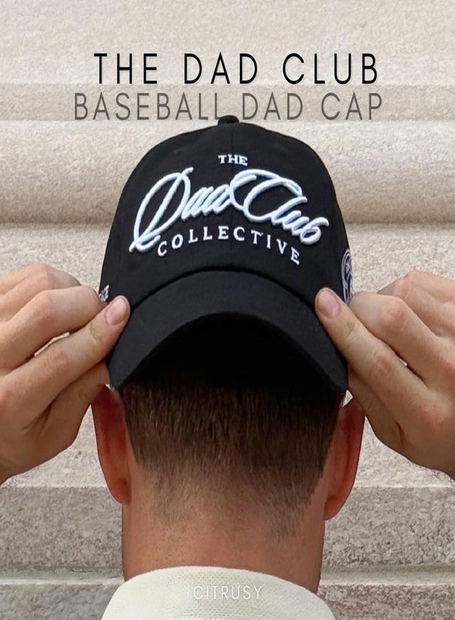 CITRUSY Trendy Mom & Dad Baseball Dad Caps | Men & Women Low Profile Hats | Cute Ladies Ponytail Vintage NY Ball Cap | Boy Mom Girl Dad Distressed Summer Hats | Cotton | Adjustable Strap (Dad Club | Black) - Image 4