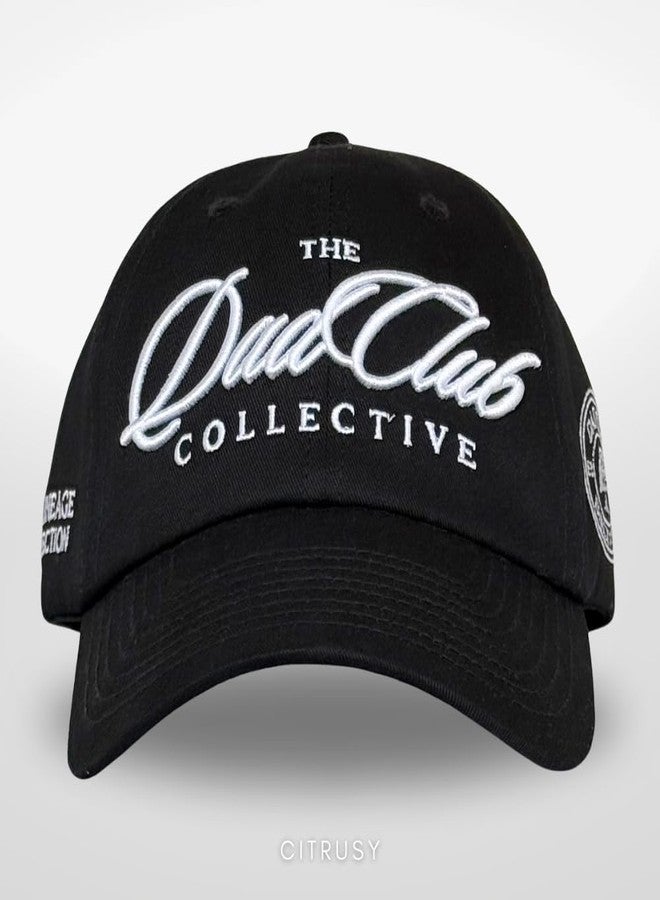 CITRUSY Trendy Mom & Dad Baseball Dad Caps | Men & Women Low Profile Hats | Cute Ladies Ponytail Vintage NY Ball Cap | Boy Mom Girl Dad Distressed Summer Hats | Cotton | Adjustable Strap (Dad Club | Black) - Image 2