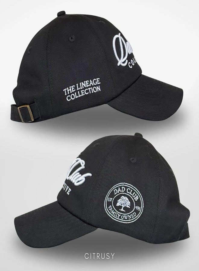 CITRUSY Trendy Mom & Dad Baseball Dad Caps | Men & Women Low Profile Hats | Cute Ladies Ponytail Vintage NY Ball Cap | Boy Mom Girl Dad Distressed Summer Hats | Cotton | Adjustable Strap (Dad Club | Black) - Image 3