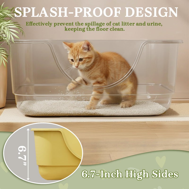 Tehoao Low Entry Small Litter Box for Kittens, Kitty Plastic Litter Boxes, Open Top, Anti-Splash High Sided Litter Tray Pan for Medium Pets, Puppy, Easy to Clean, 15.7" L*11.8" W*6.7" H (Grey) - Image 4