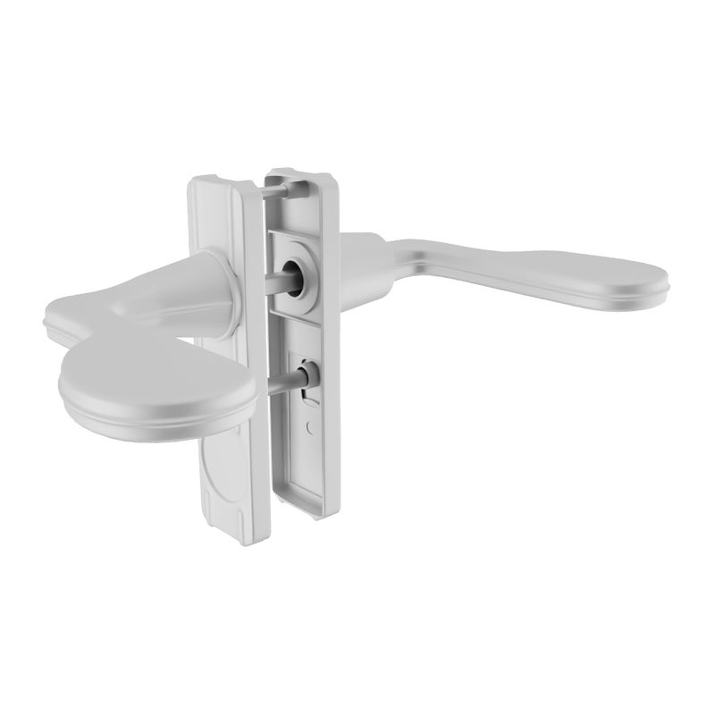 Brixwell Lever Latch Set White with Night Lock for Door Thickness 5/8" to 1-3/8", Reversible Aluminum Handle, 2-1/2" Length, 1-3/4" Hole Centers, 3-1/2" Height, Lockable Design - Image 1