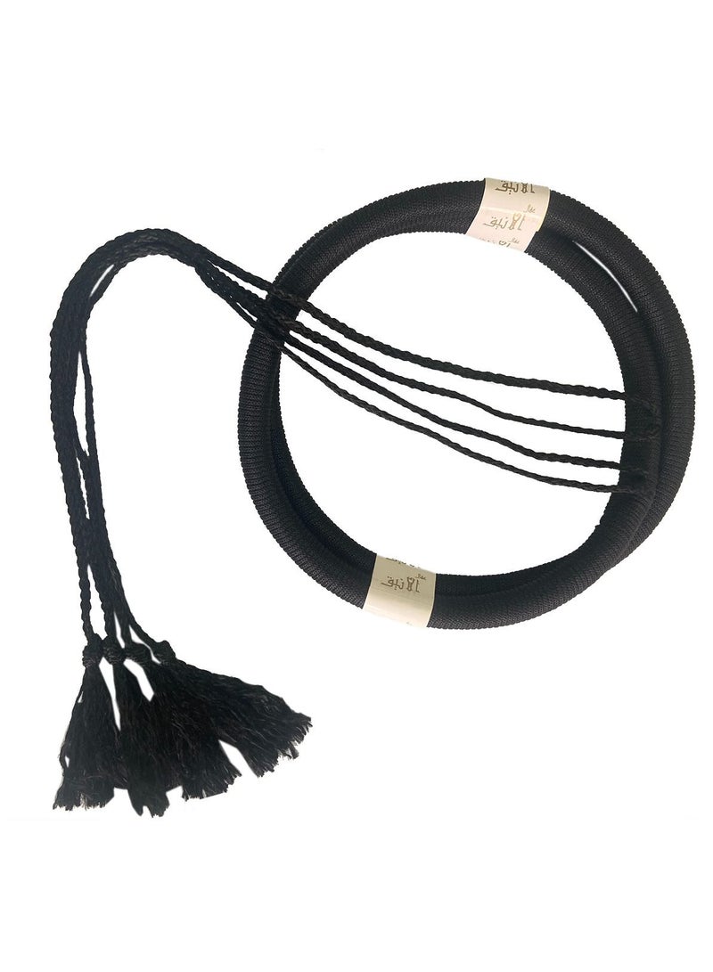 Loquat Arabian Head Hoop For Man Polypropylene Headband With Tassels Black 