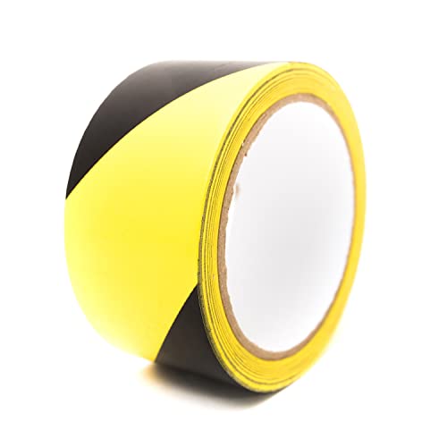 Bertech شريط تحذير السلامة من بيرتيك، 3 بوصة × 54 قدم، بخطوط سوداء وصفراء - Image 1