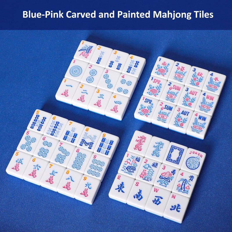 GUSTARIA American Mahjong Tiles (1.2â€,Tiles Only), 166 Pcs American Mahjong Tile Set with Blue Color - Image 5