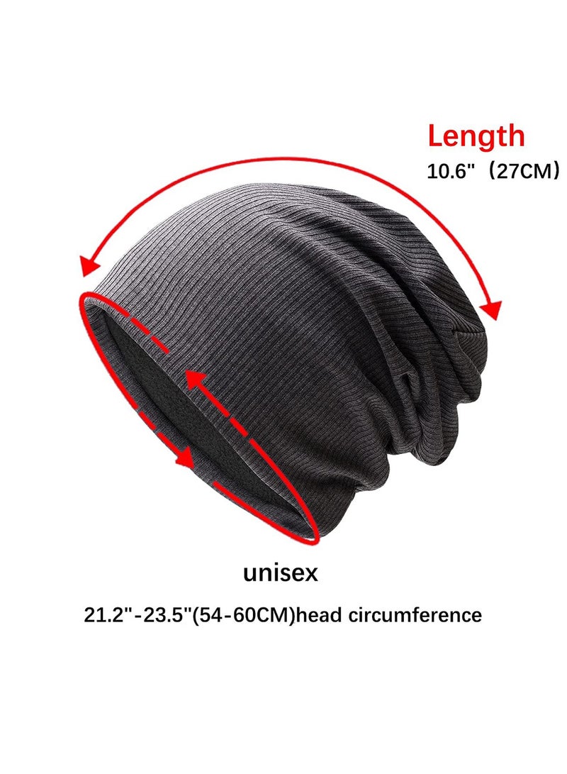 Excefore Beanie Hat,Knit Cap for Women Men Unisex Fashion Slouchy Hats Stretchy Lightweight Fall/Winter Grey - Image 5
