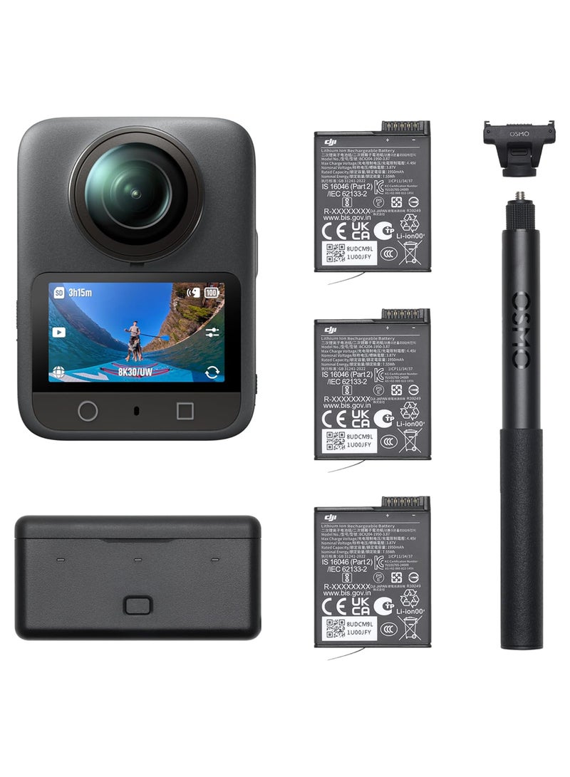 dji Osmo 360 Adventure Combo, (360 Camera With 1-Inch 360° Imaging, Extended Battery Life With 3 Batteries, Native 8K 360° Video, 4K/120fps & 170° Boost Video, Action Camera for Sports, Vlog) - Image 1